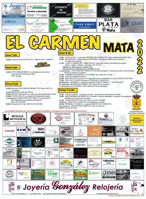 Fiestas de Nuestra Señora del Carmen en Mata 2022