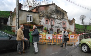 Casa afectada por el derrumbe en Sovilla