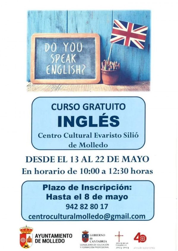 Curso de Inglés gratuito en Molledo