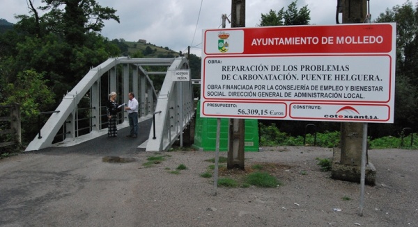 Polémica por las obras de reparación del puente de Helguera