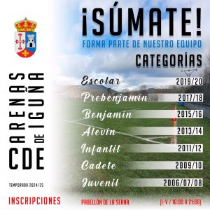 Inscripción para jugar a fútbol en el CDE Arenas de Iguña