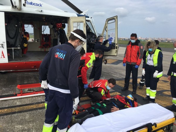 Rescate y traslado del ciclista