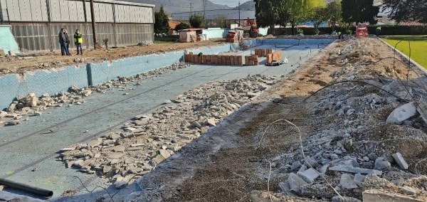 Visita a las obras de las piscinas