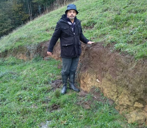 José Manuel Ceballos este fin de semana en una de las grietas del Calero